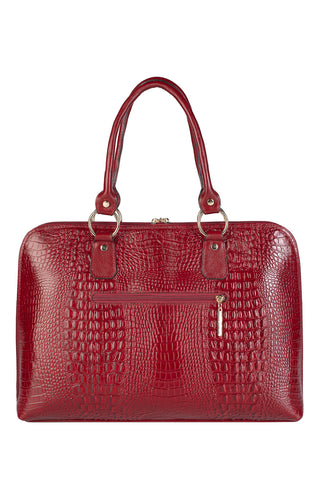 Pasta grande em couro croco Izabela