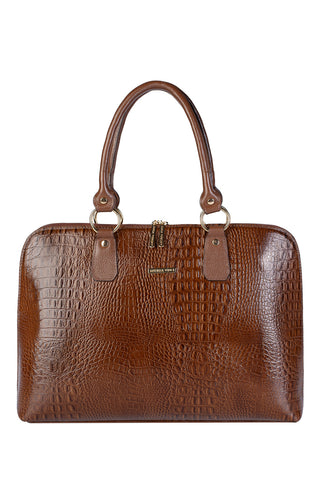 Pasta grande em couro croco Izabela