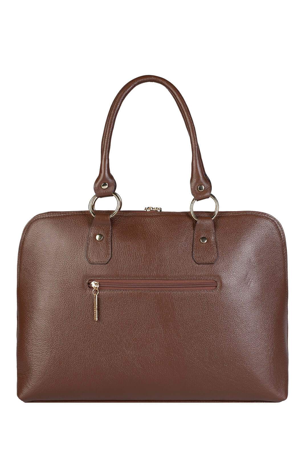 Pasta grande em couro liso Izabela - Enluaze