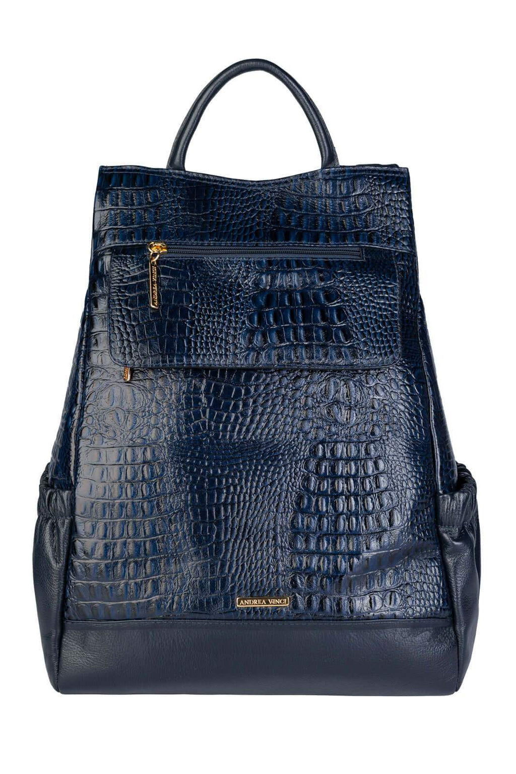 Mochila antifurto de couro croco Suelen - Enluaze