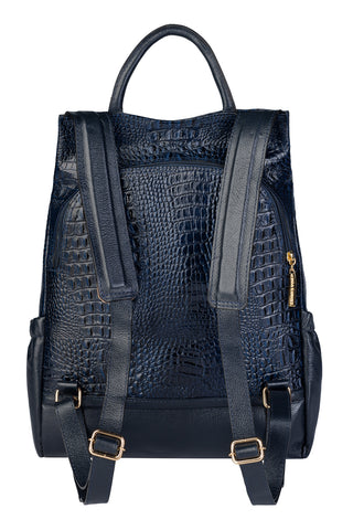 Mochila antifurto de couro croco Suelen