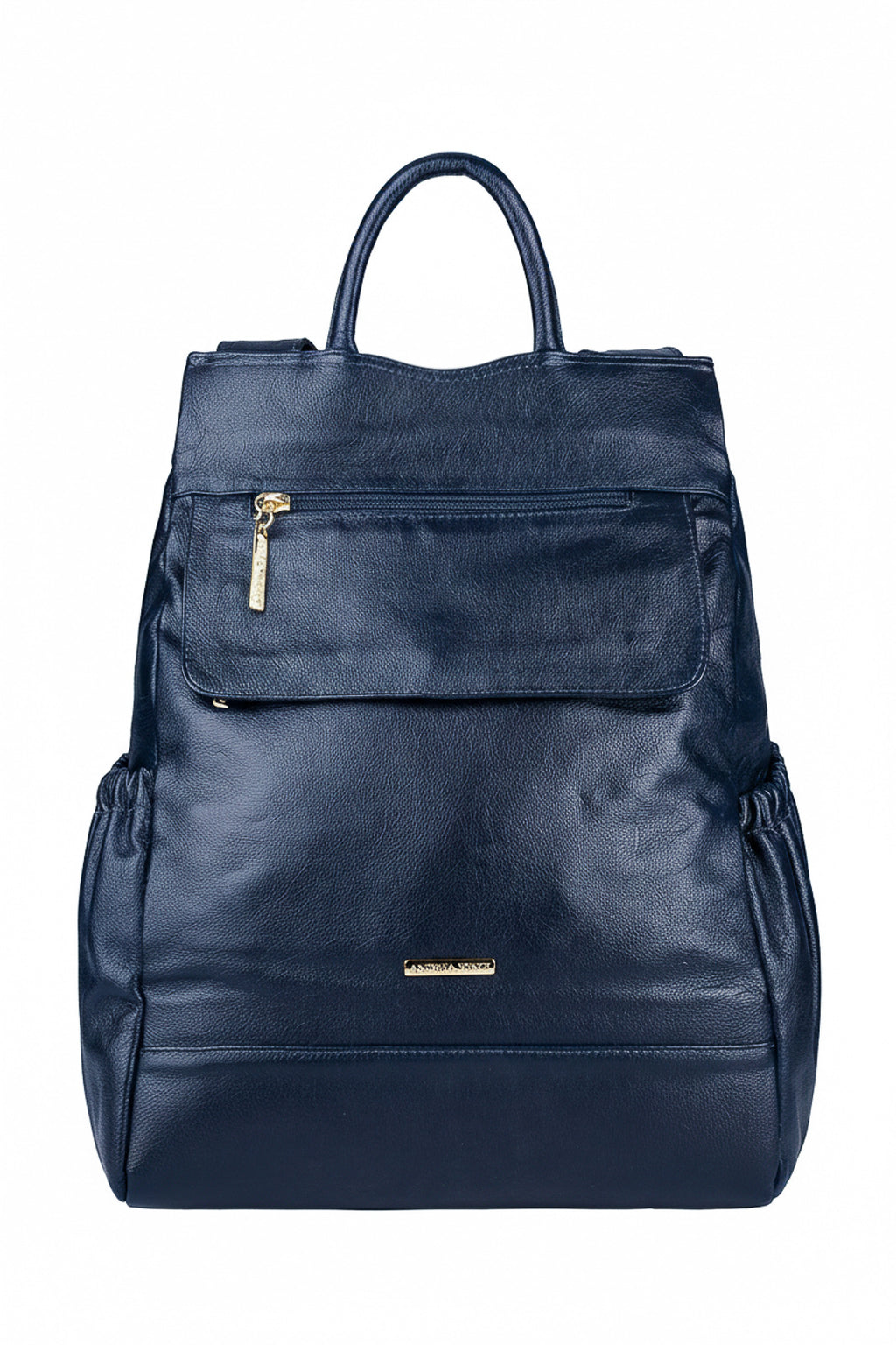 Mochila antifurto de couro liso Suelen