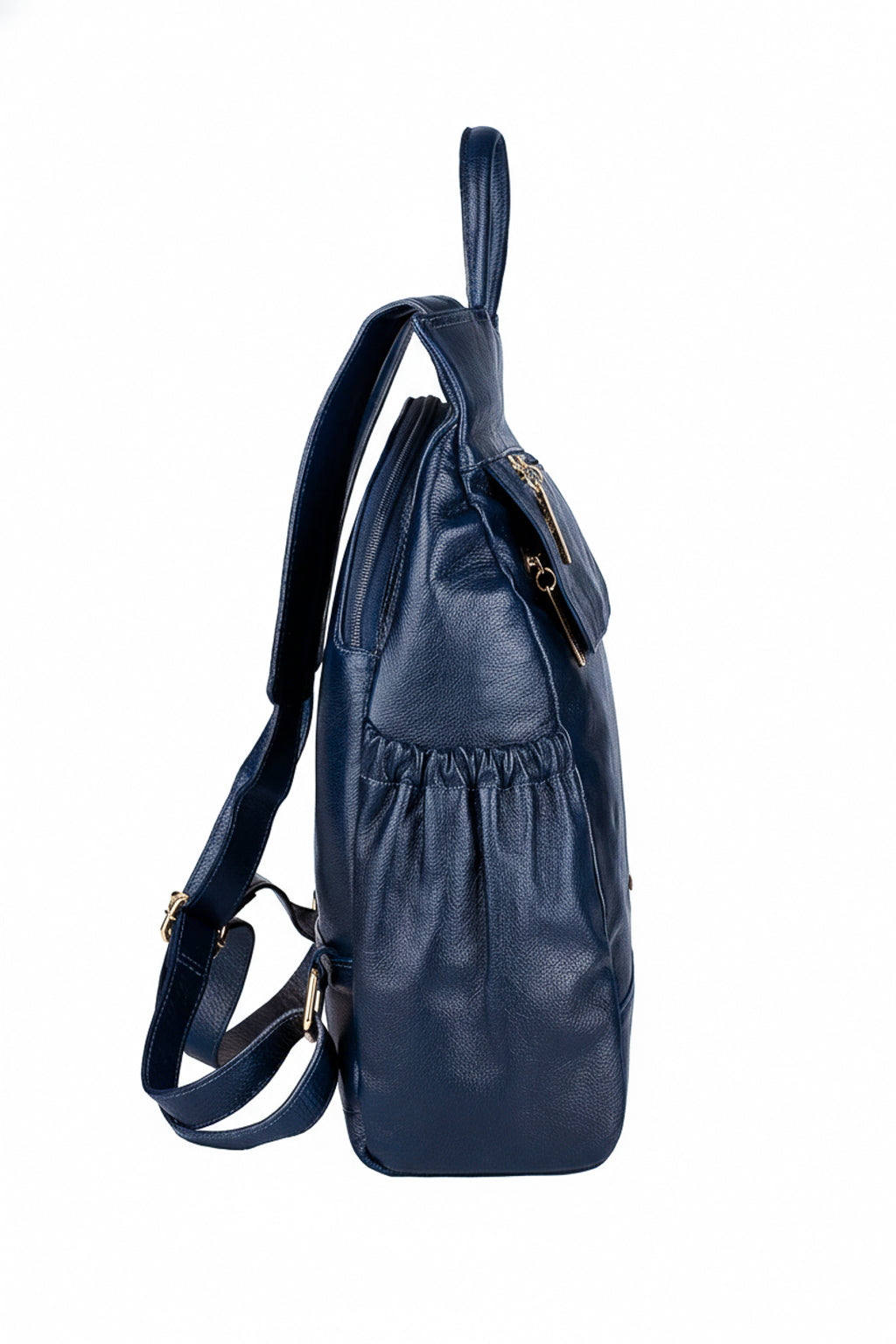 Mochila antifurto de couro liso Suelen