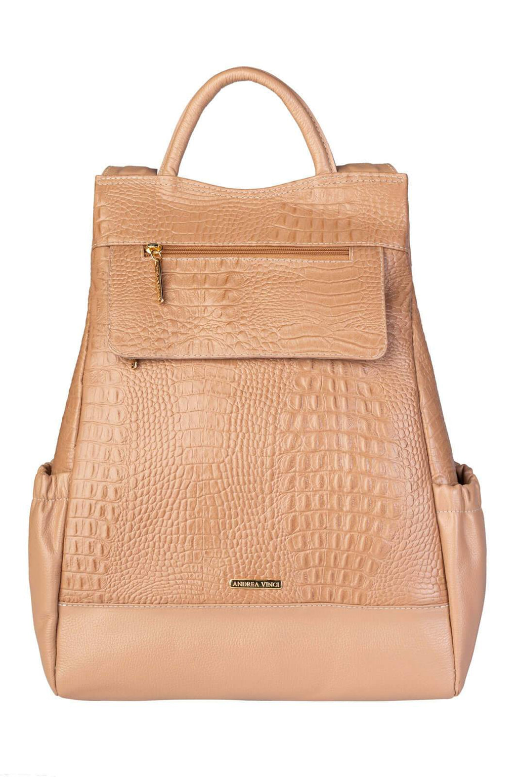 Mochila antifurto de couro croco Suelen - Enluaze