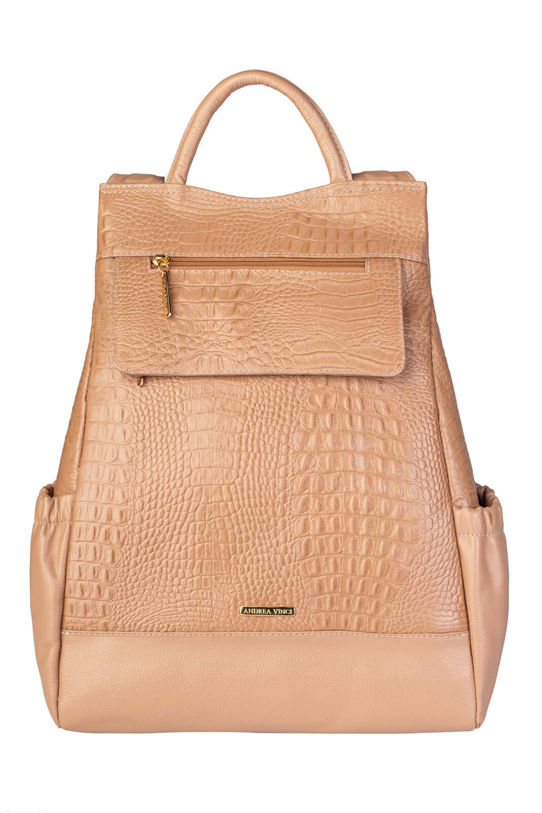 Mochila antifurto de couro croco Suelen - Enluaze