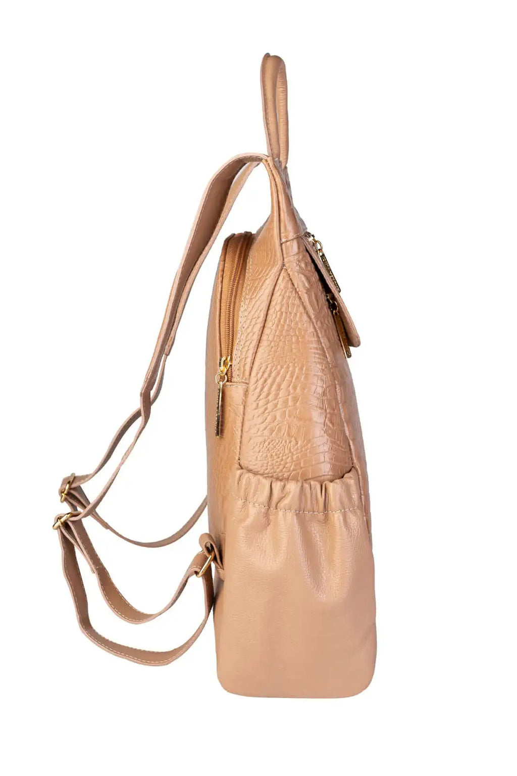 Mochila antifurto de couro croco Suelen - Enluaze