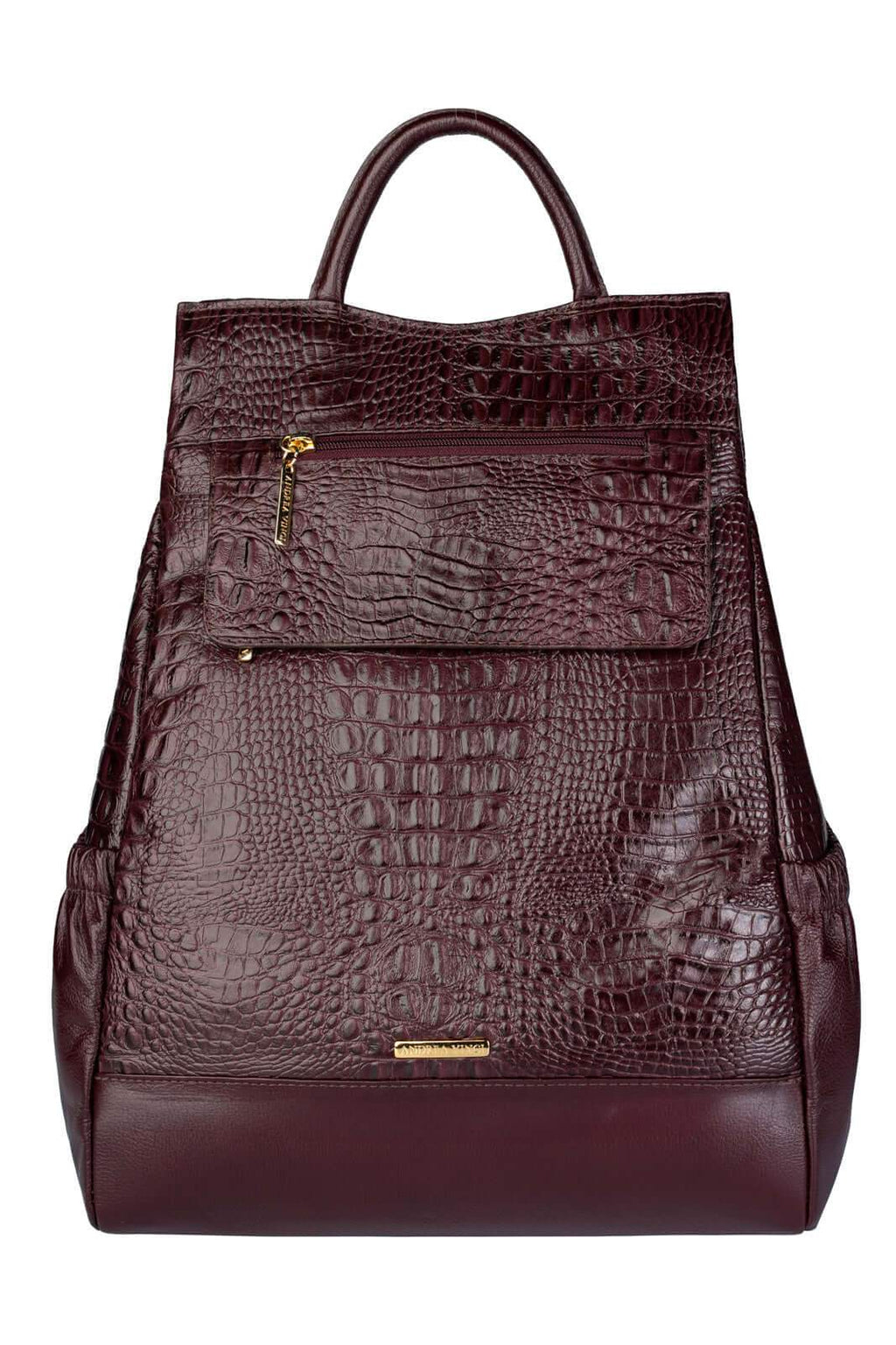 Mochila antifurto de couro croco Suelen - Enluaze