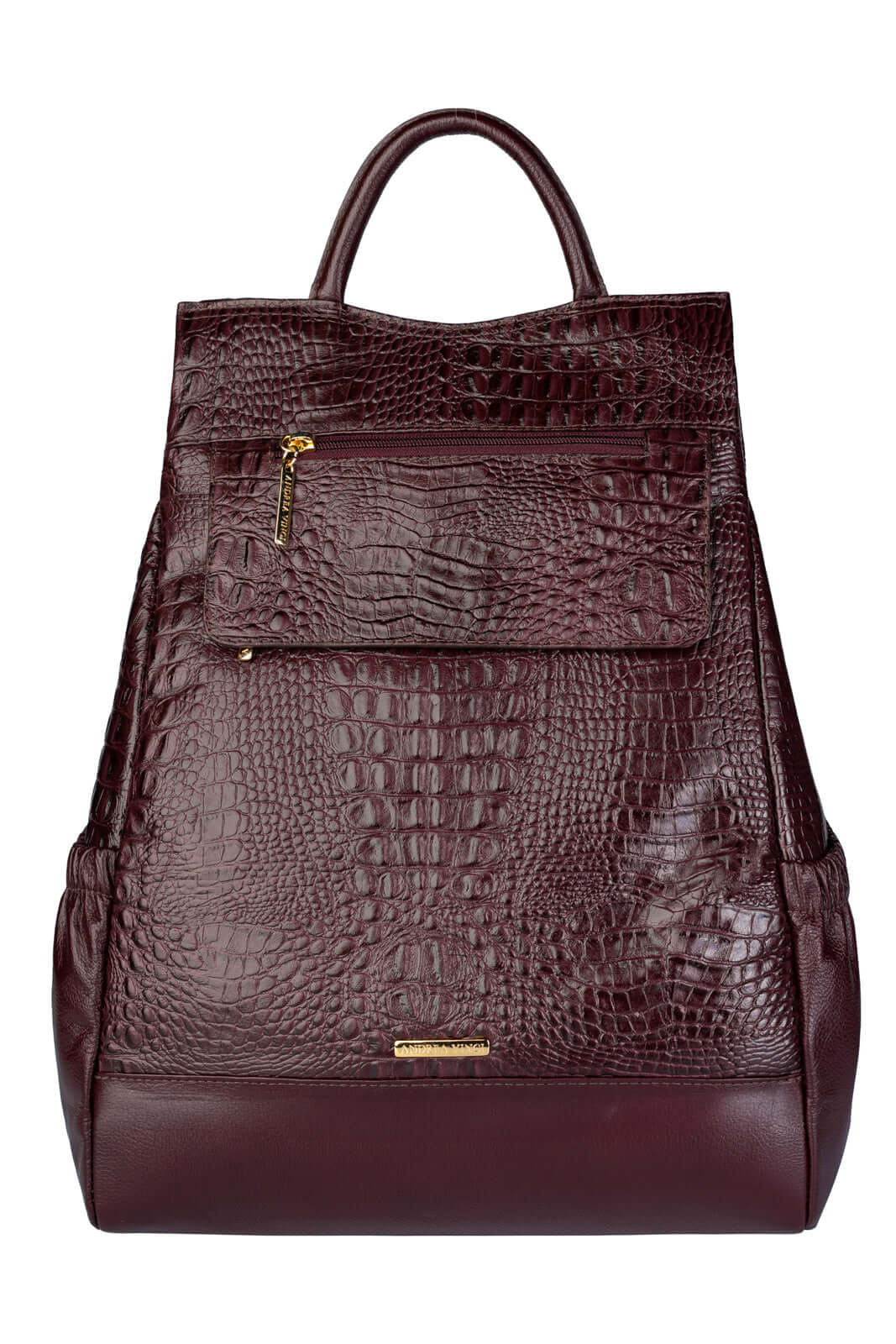 Mochila antifurto de couro croco Suelen - Enluaze