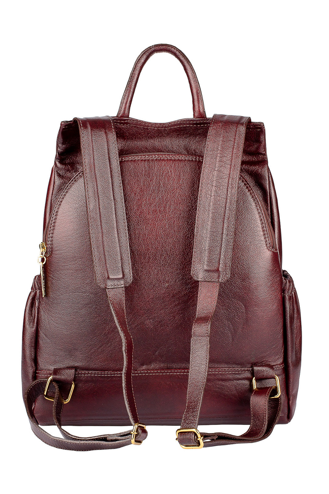 Mochila antifurto de couro liso Suelen