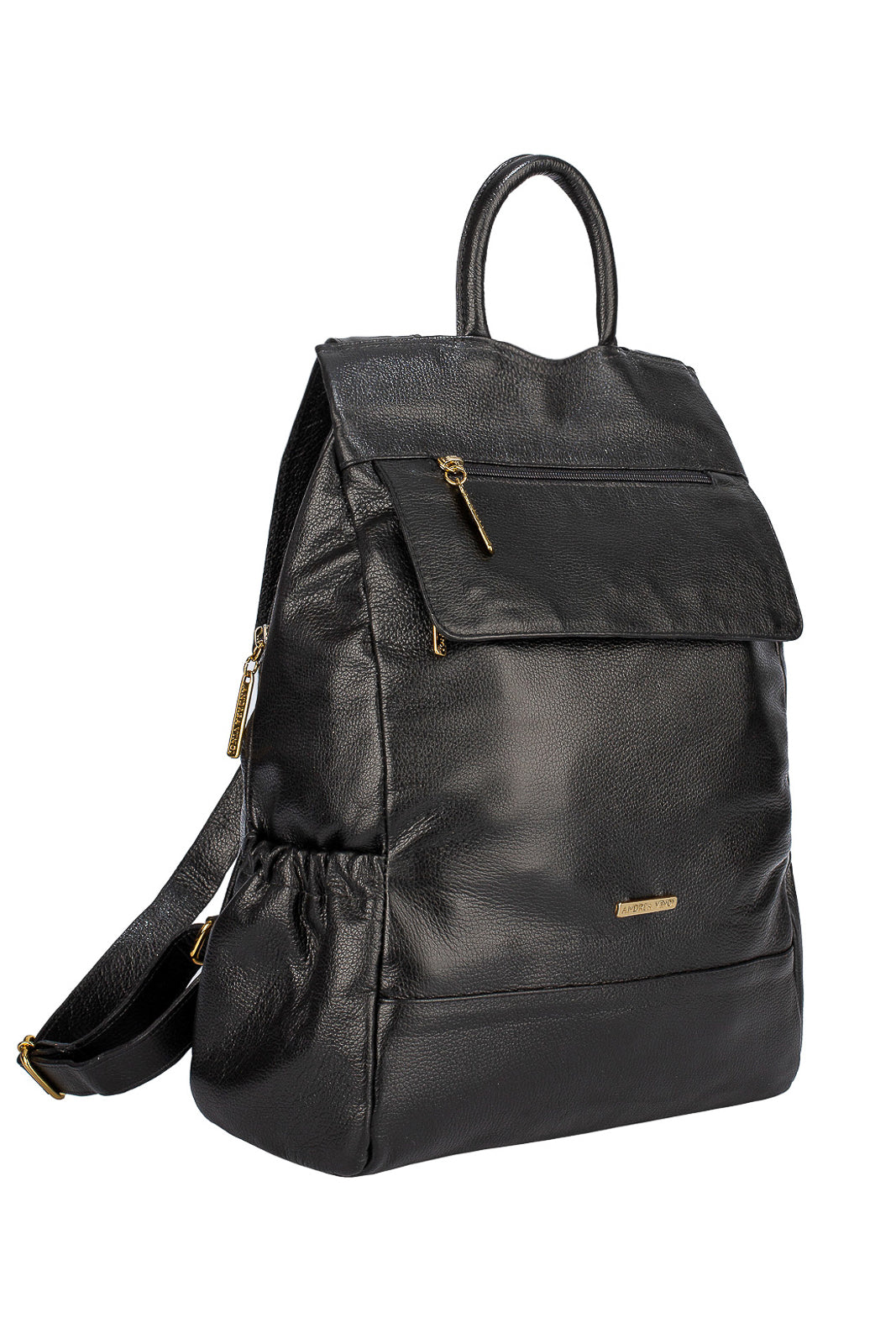 Mochila antifurto de couro liso Suelen