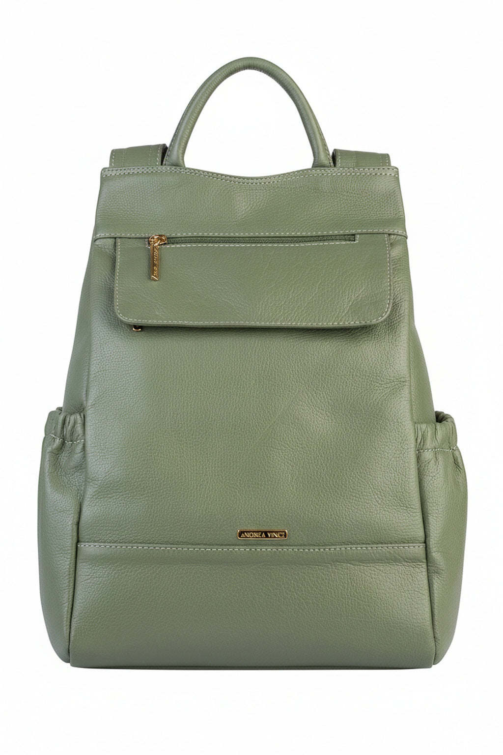 Mochila antifurto de couro liso Suelen