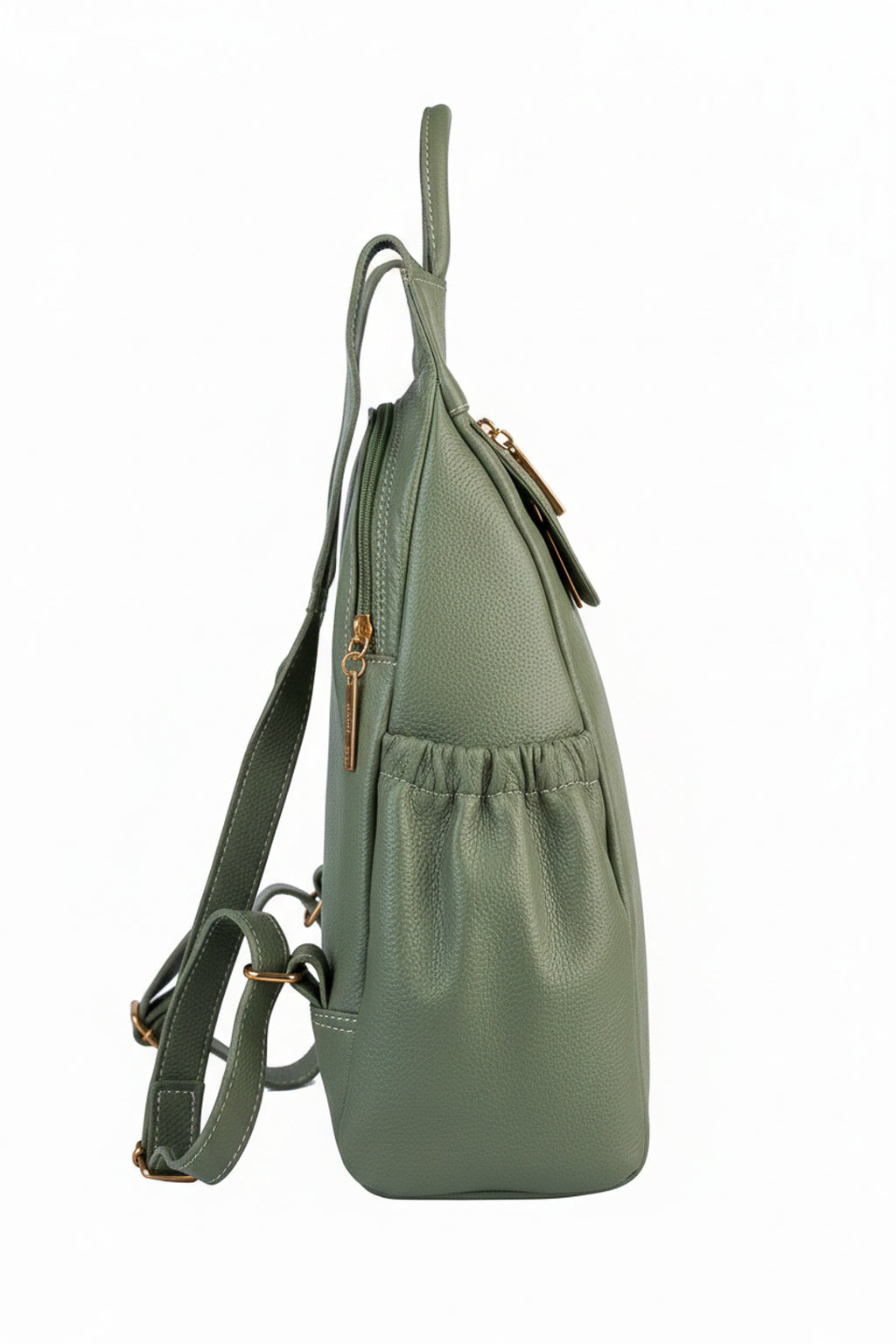 Mochila antifurto de couro liso Suelen