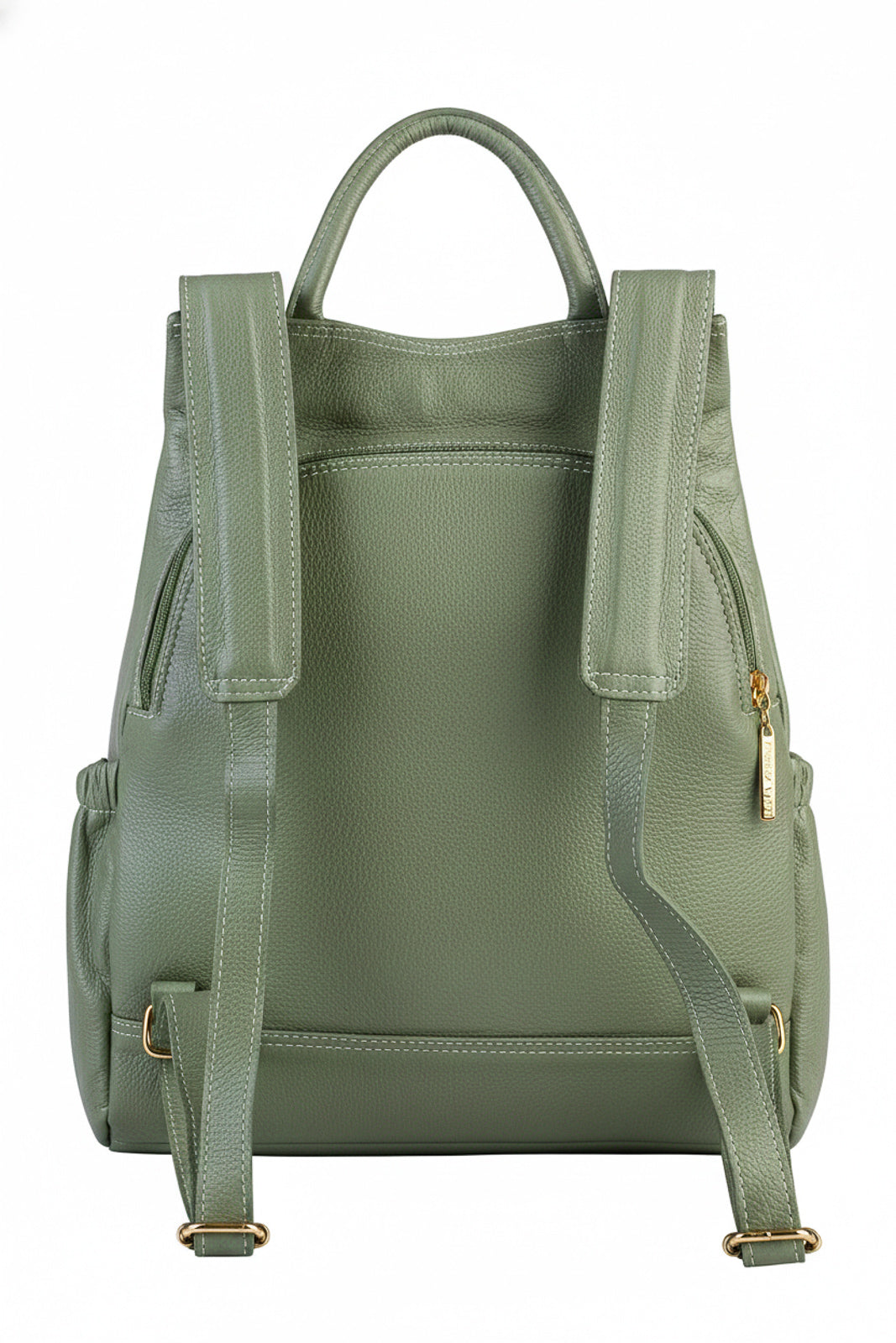 Mochila antifurto de couro liso Suelen