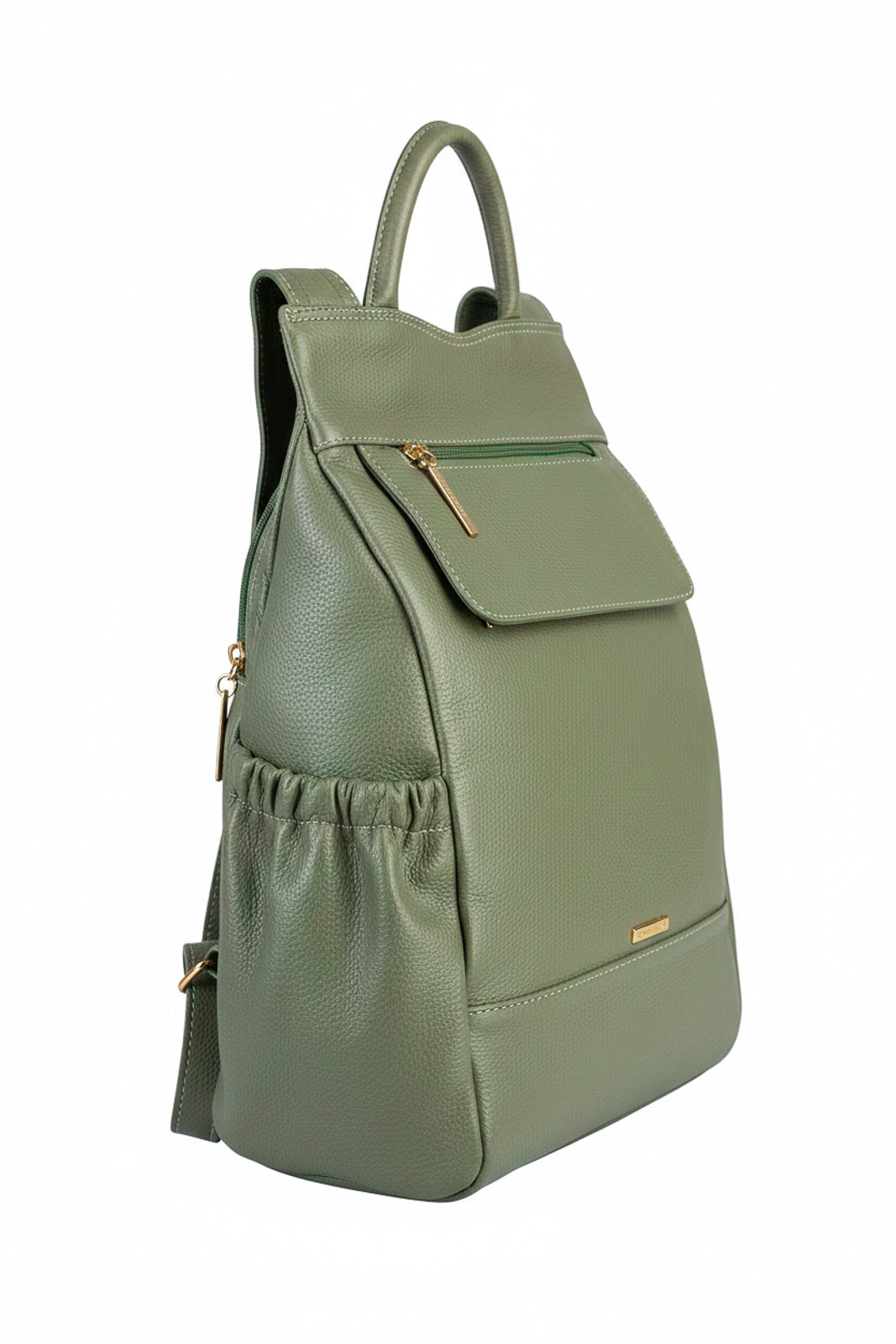 Mochila antifurto de couro liso Suelen