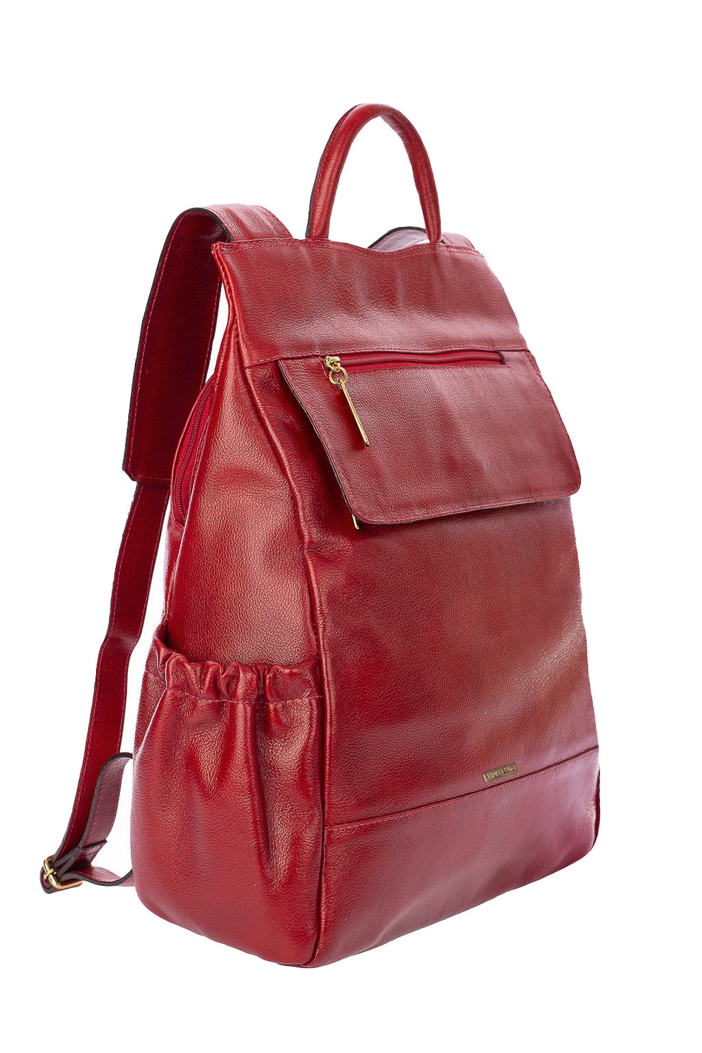 Mochila antifurto de couro liso Suelen