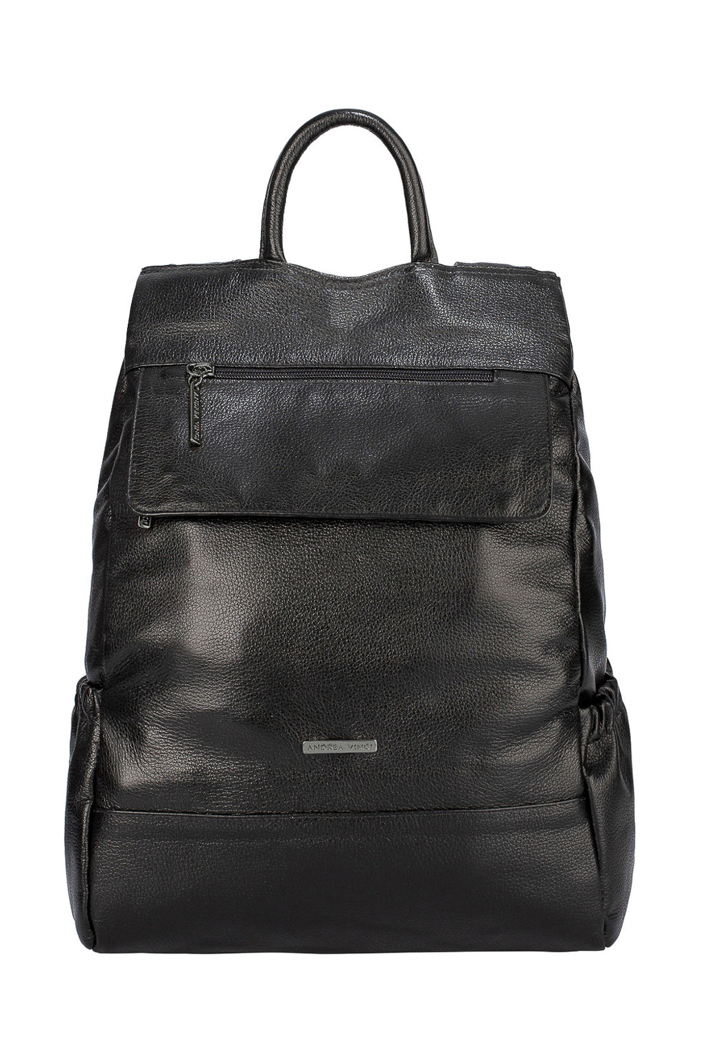 Mochila antifurto de couro liso metais grafite Suelen
