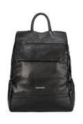 Mochila antifurto de couro liso metais grafite Suelen