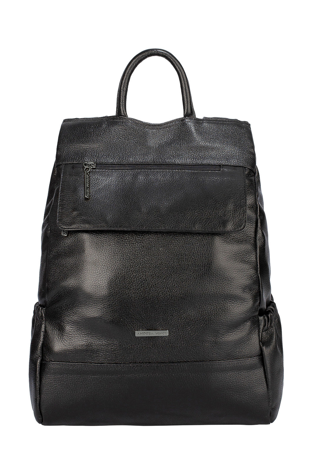 Mochila antifurto de couro liso metais grafite Suelen