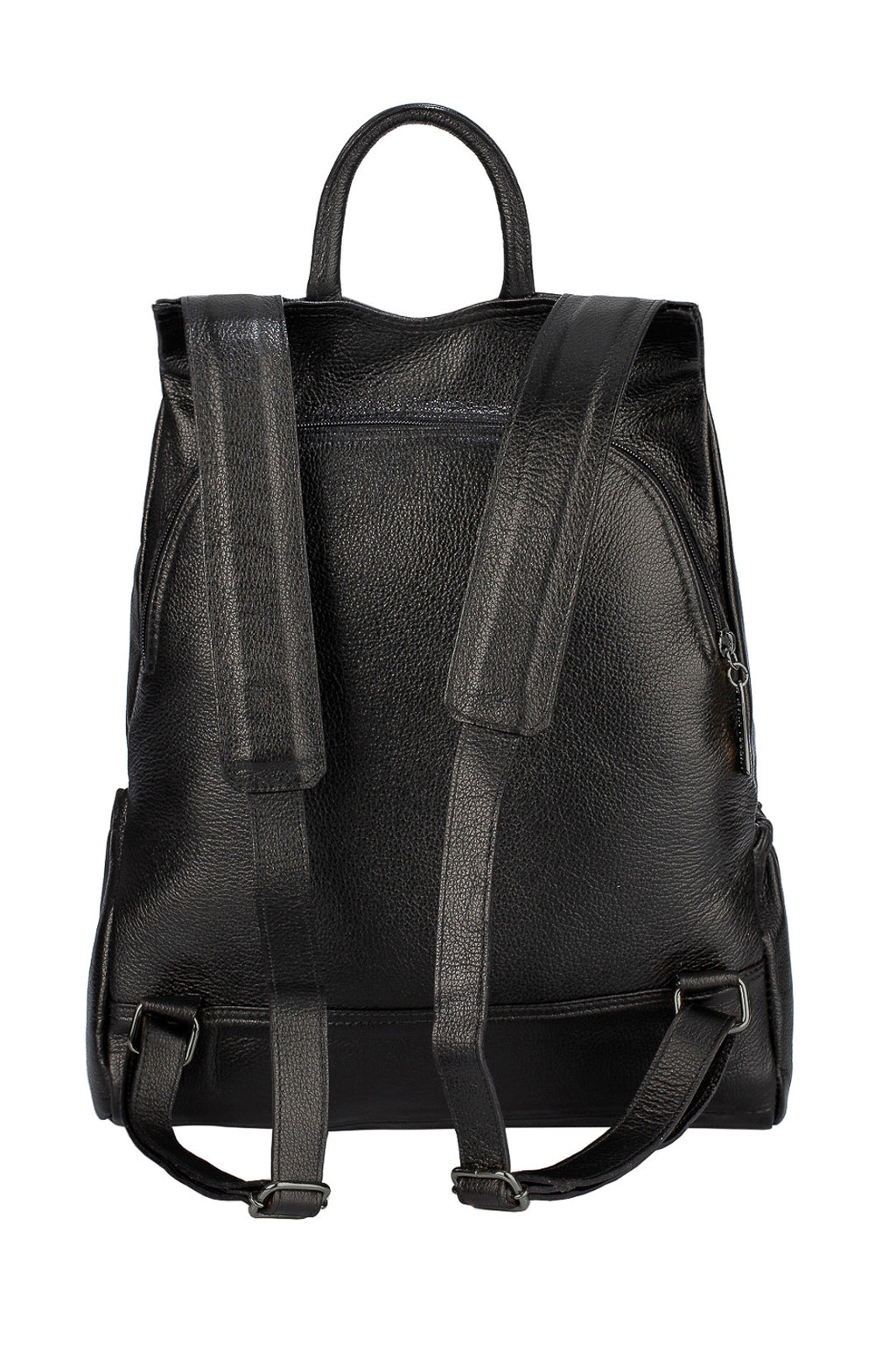 Mochila antifurto de couro liso metais grafite Suelen