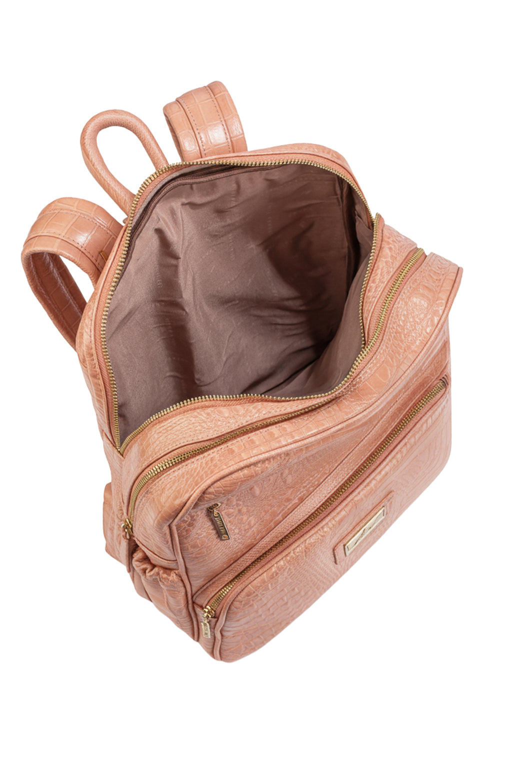 Mochila grande de couro croco Zooey