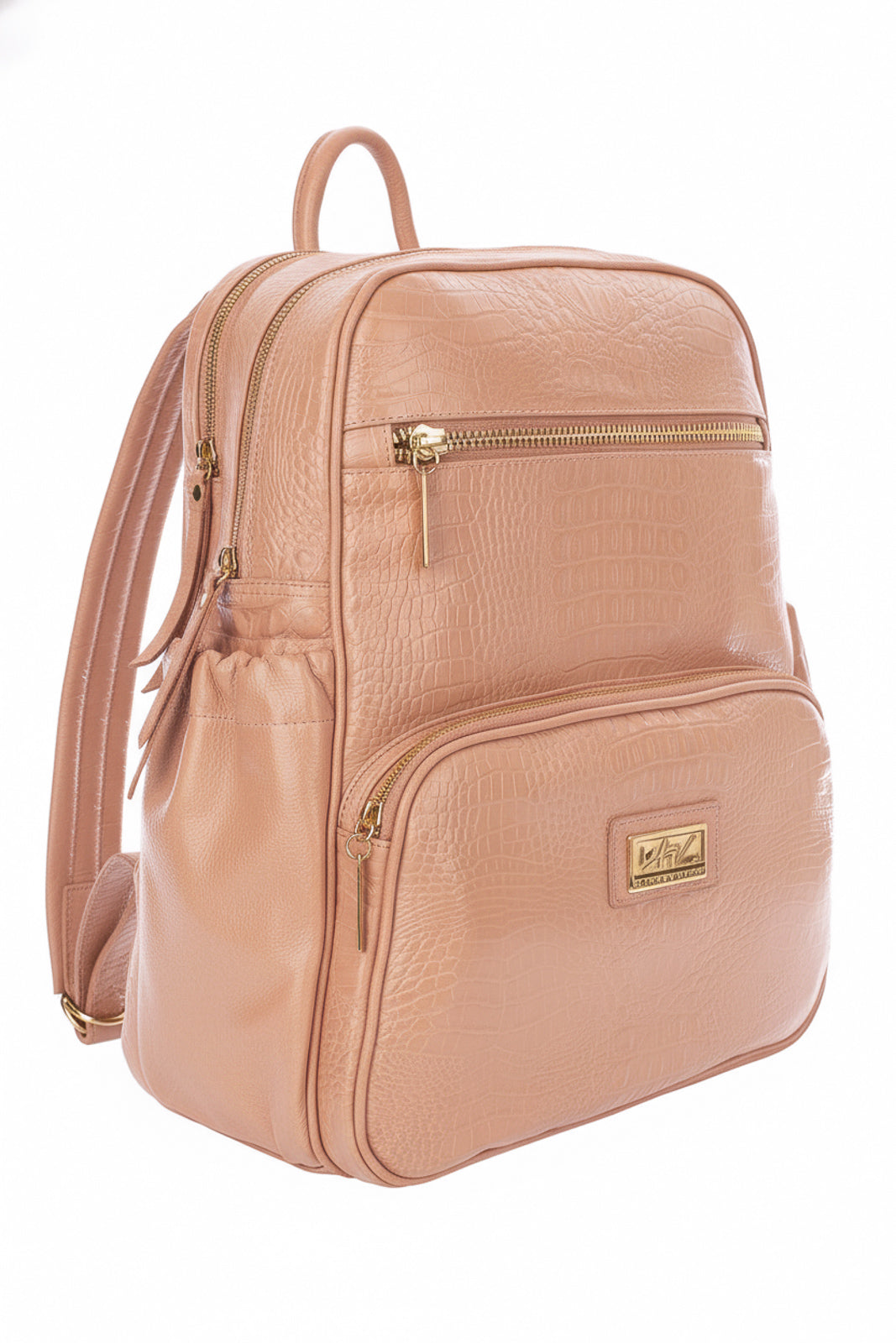 Mochila grande de couro croco Zooey