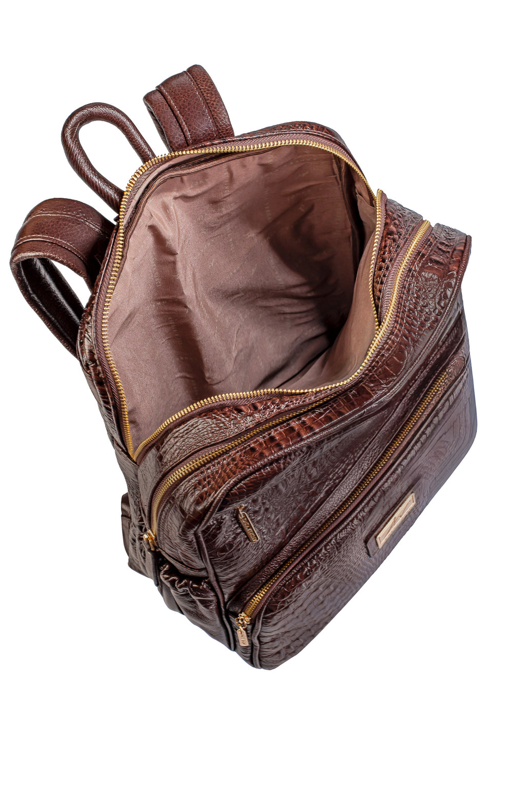 Mochila grande de couro croco Zooey