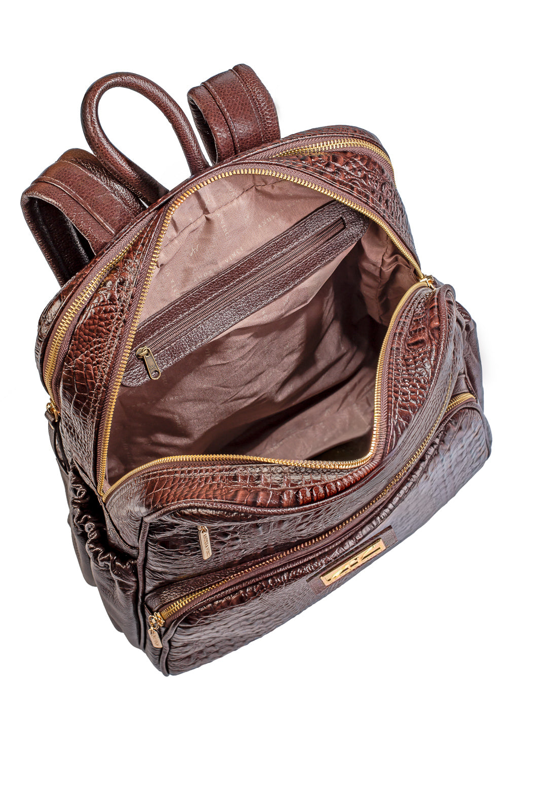 Mochila grande de couro croco Zooey