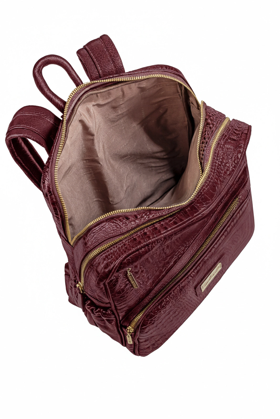 Mochila grande de couro croco Zooey