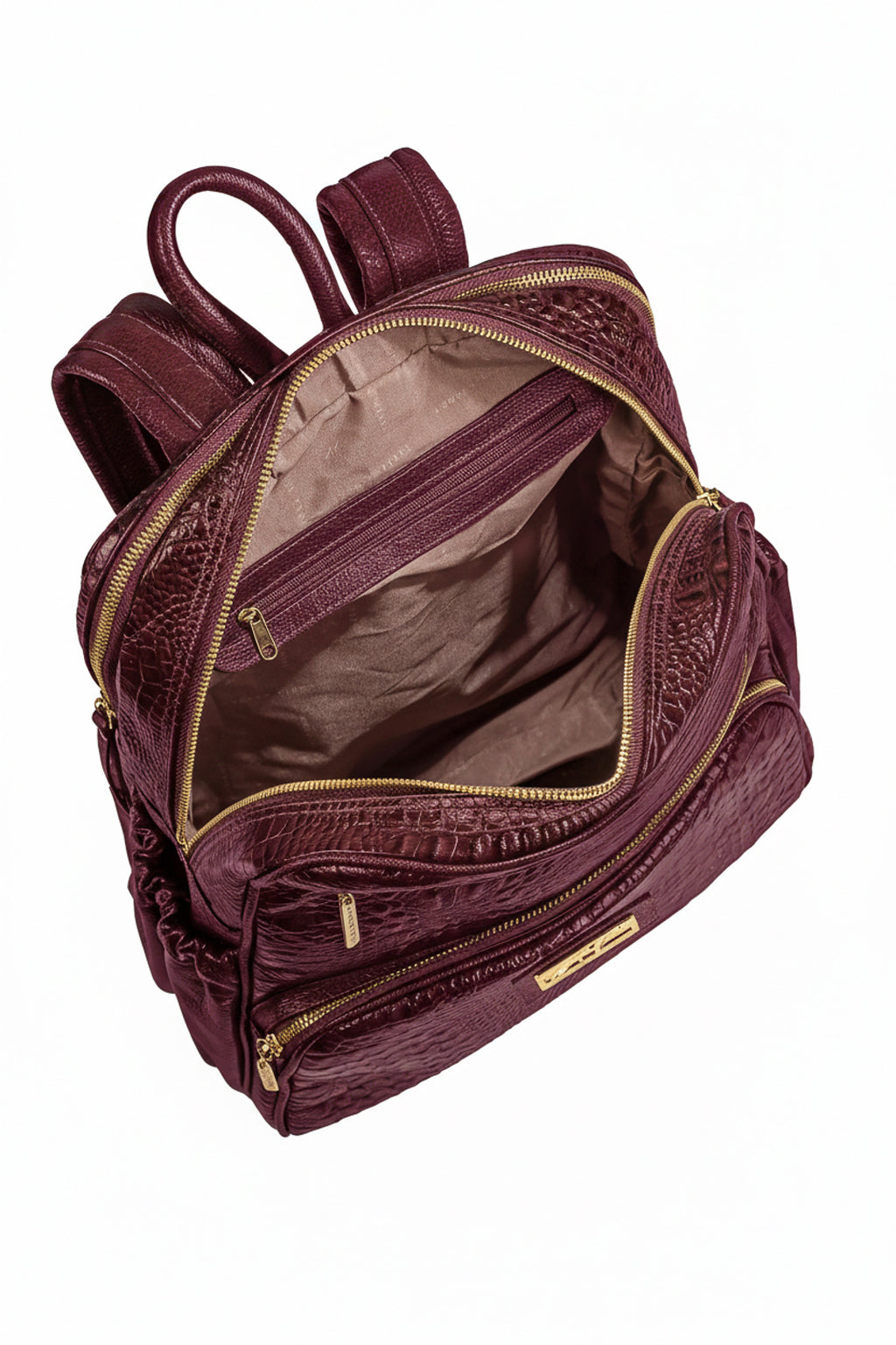 Mochila grande de couro croco Zooey