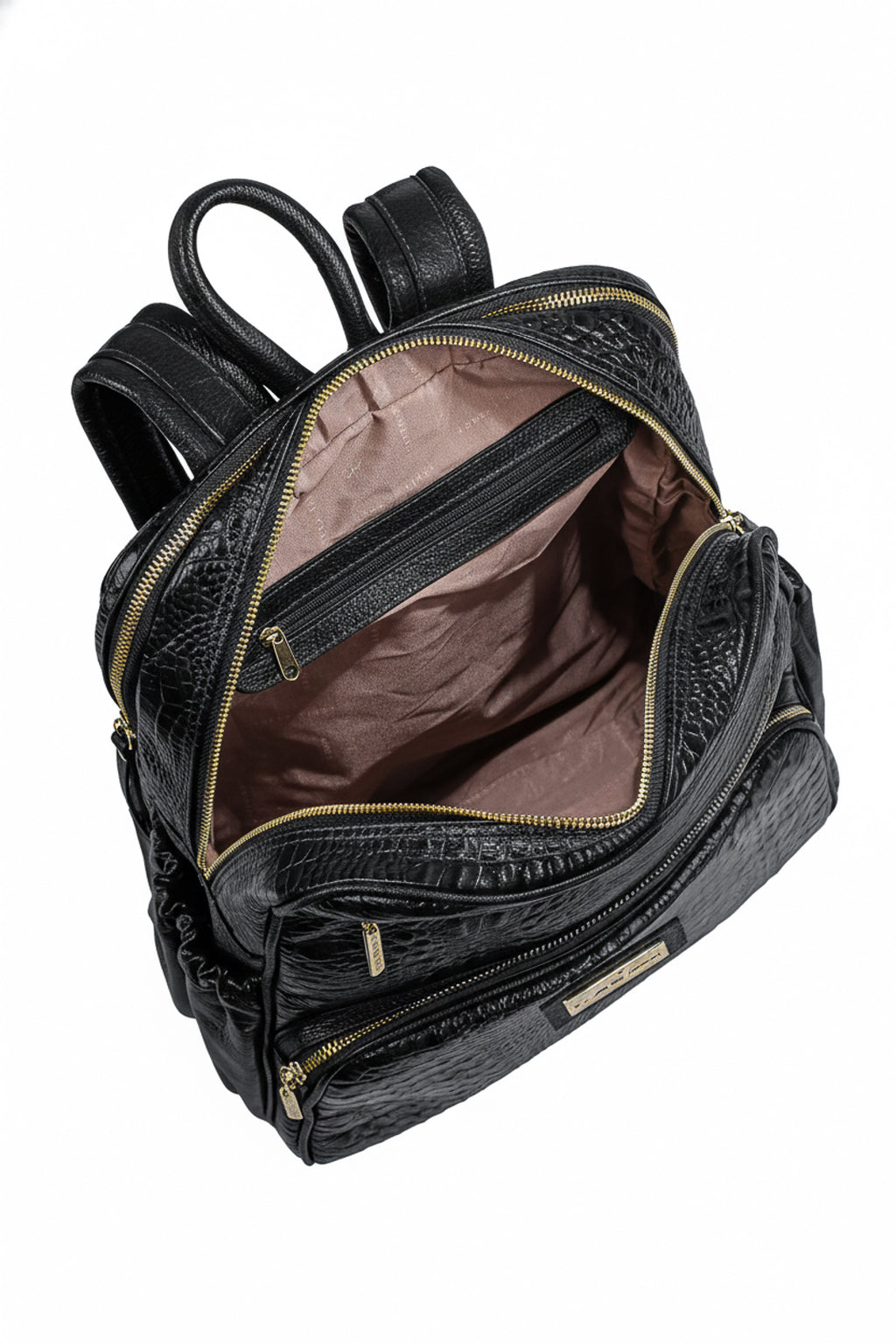 Mochila grande de couro croco Zooey