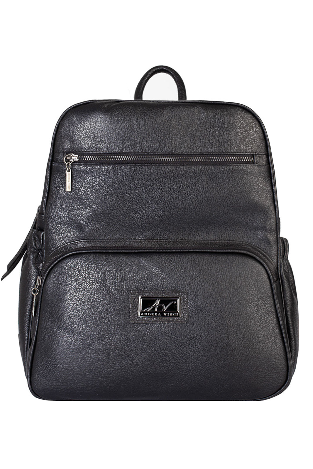 Mochila grande de couro liso metais grafite Zooey