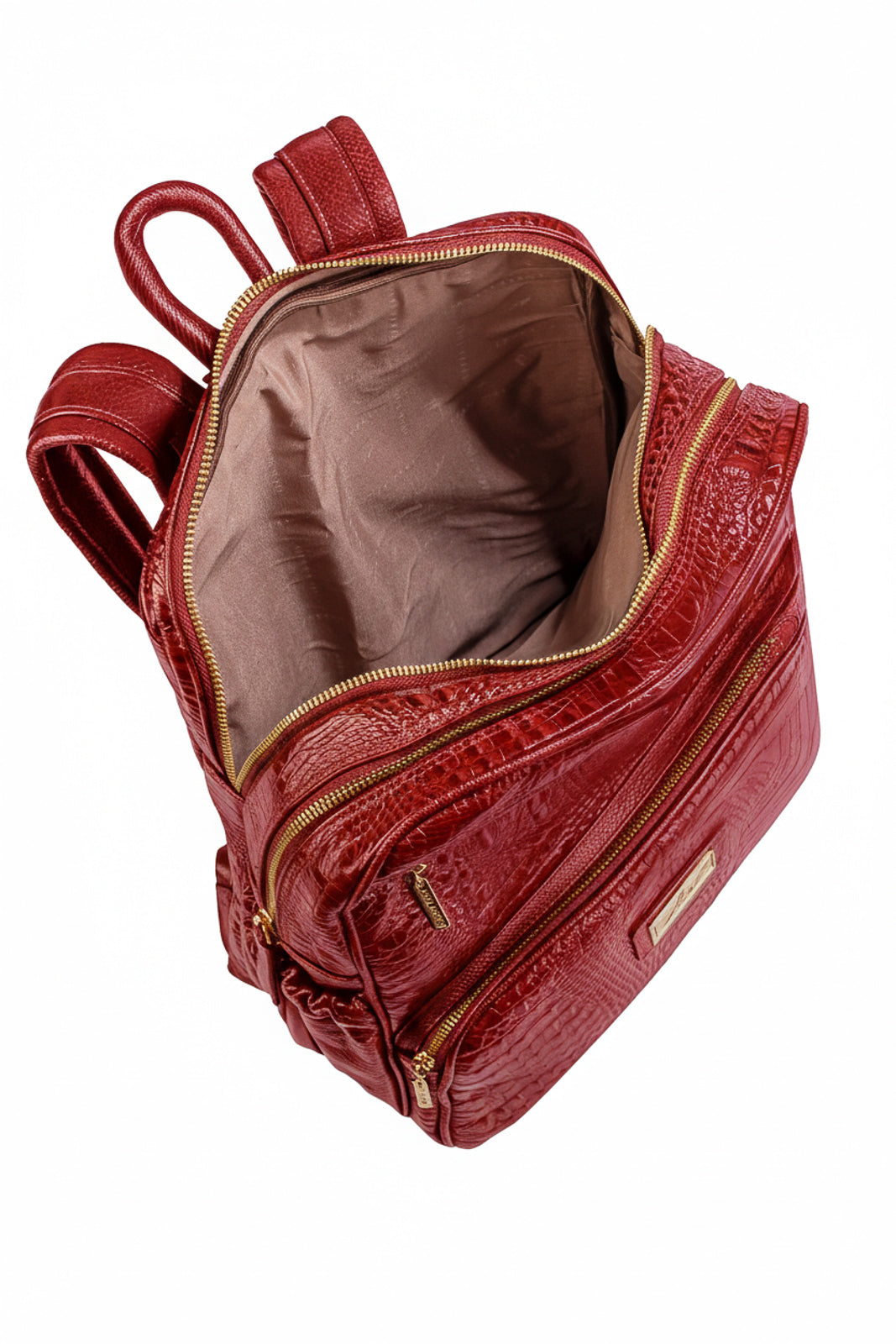 Mochila grande de couro croco Zooey