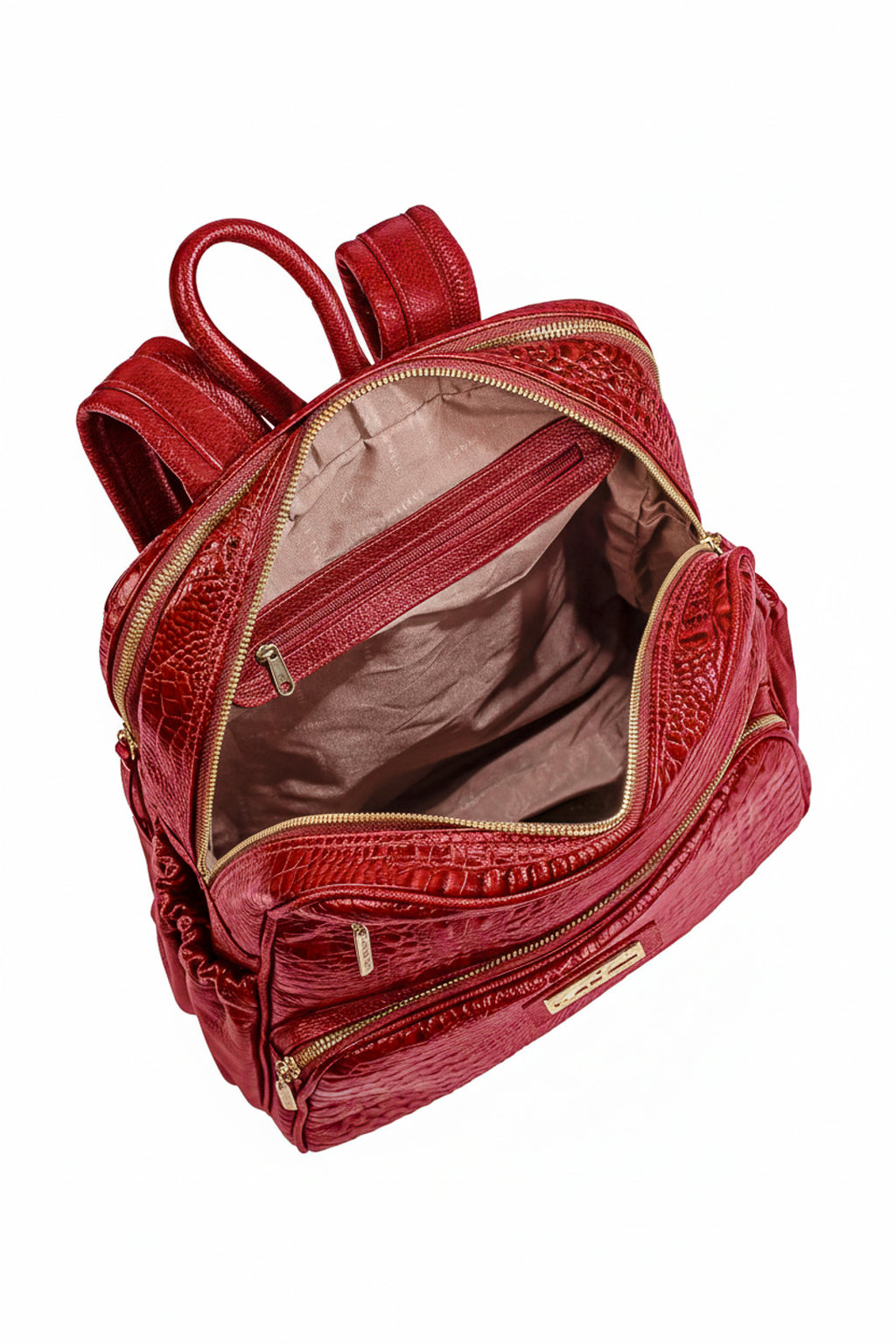 Mochila grande de couro croco Zooey