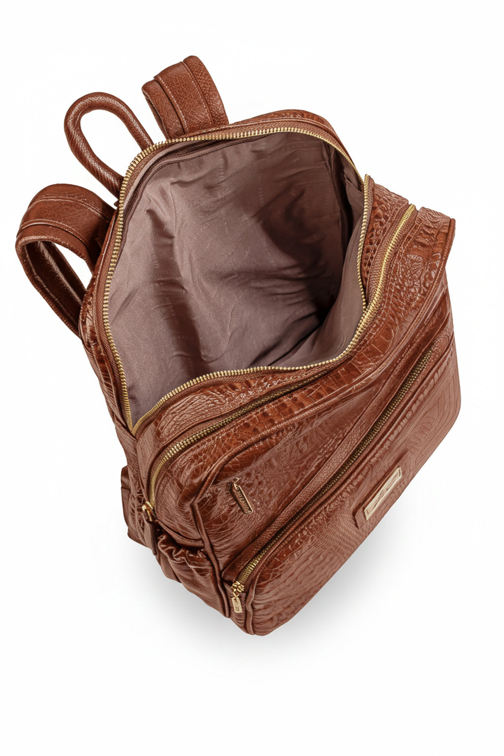 Mochila grande de couro croco Zooey