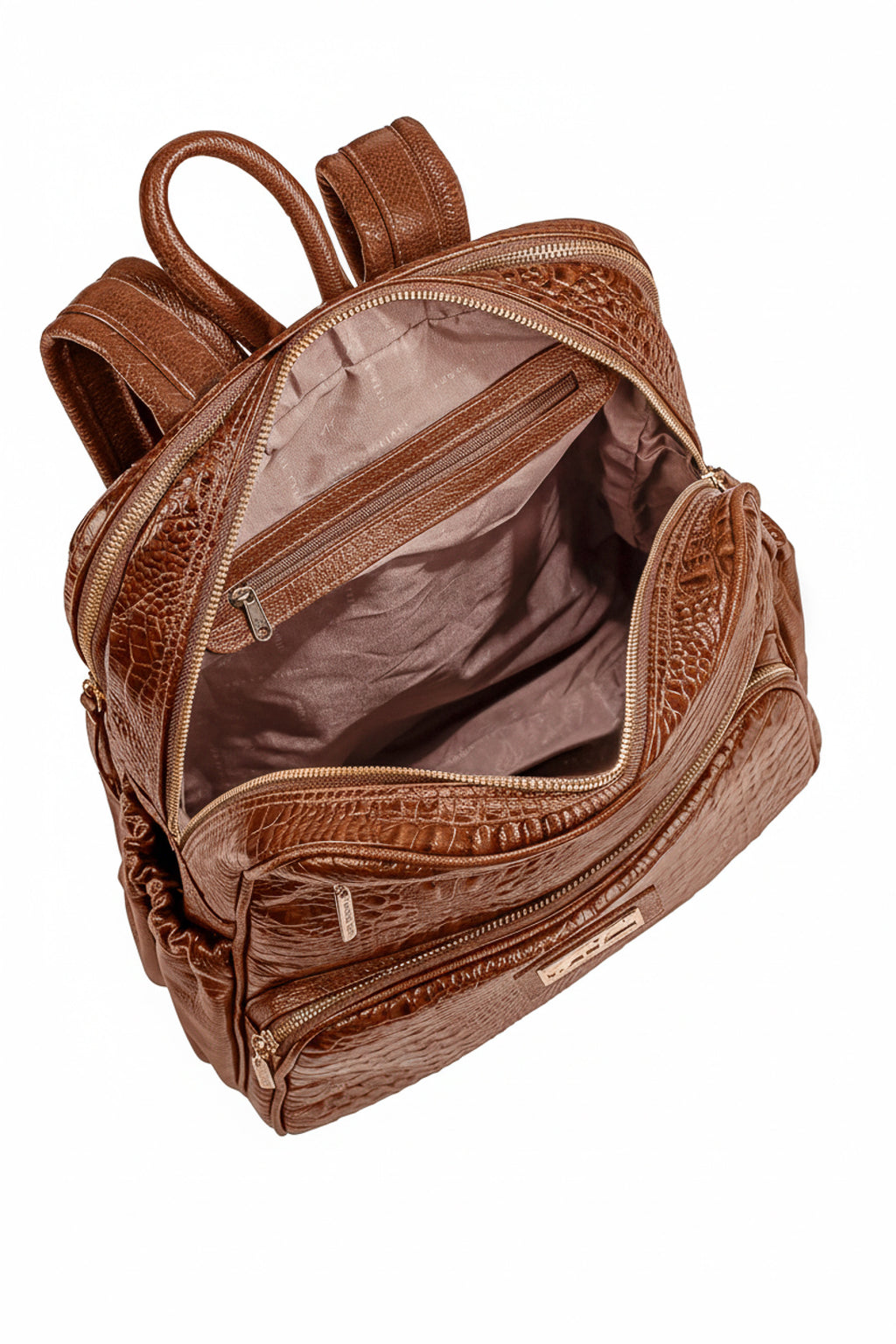 Mochila grande de couro croco Zooey