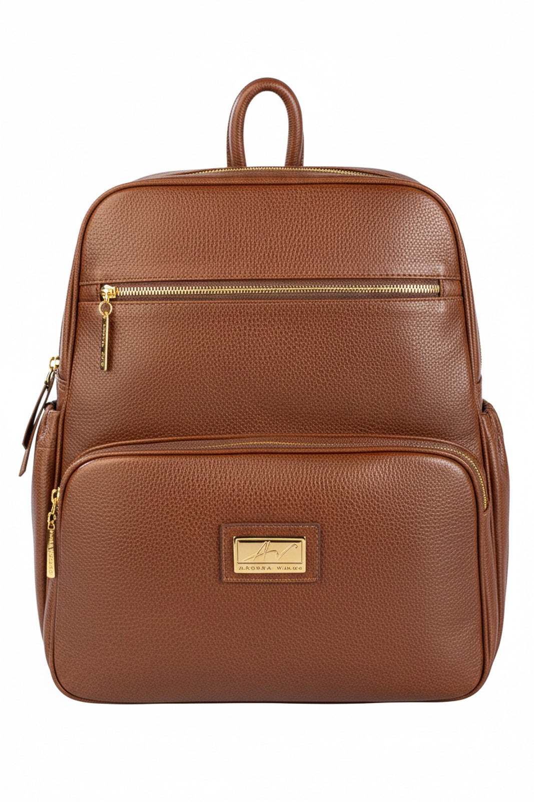 Mochila grande de couro liso Zooey