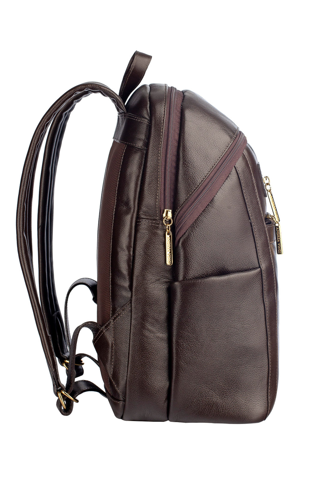 Mochila grande de couro liso Marcela