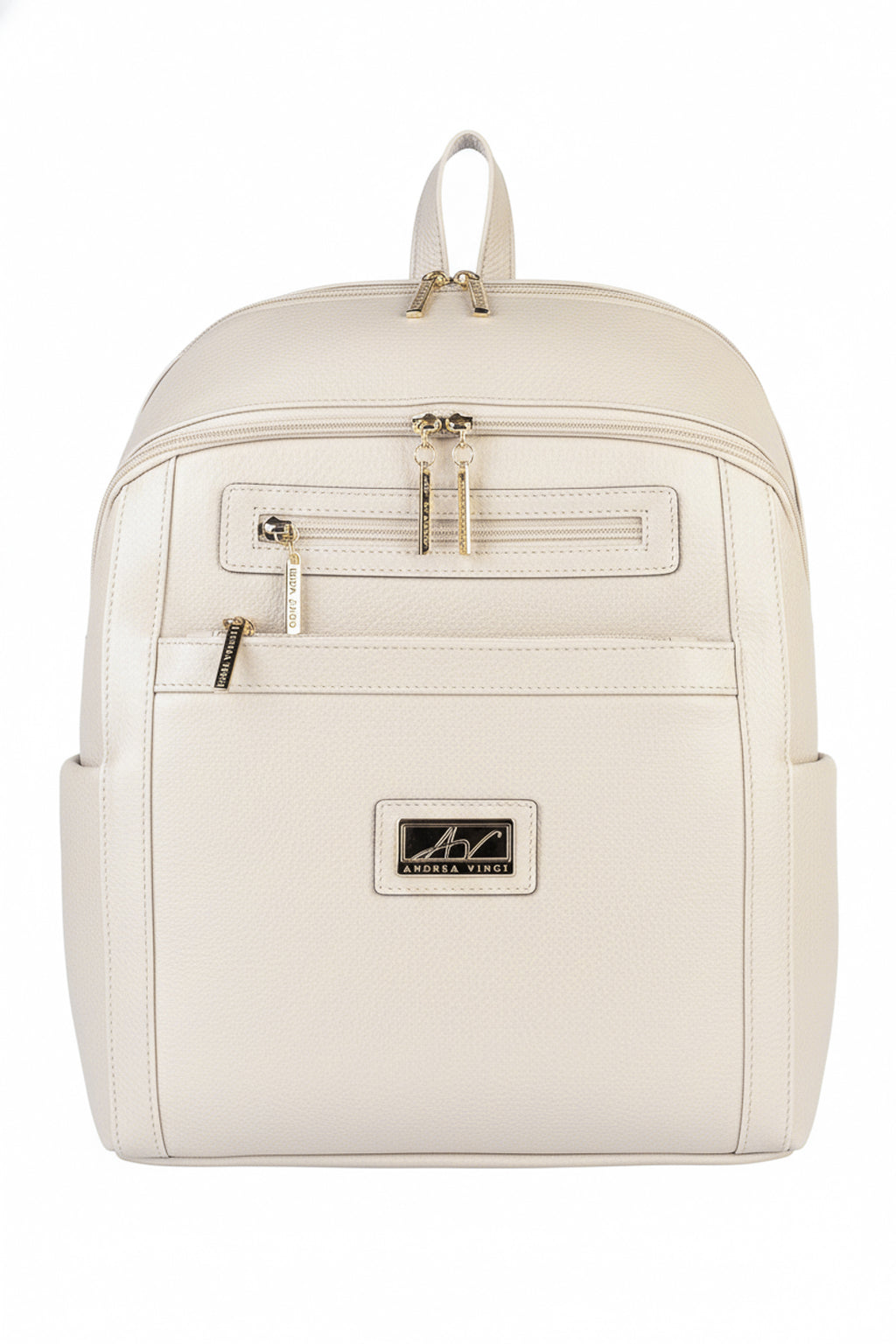 Mochila grande de couro liso Marcela