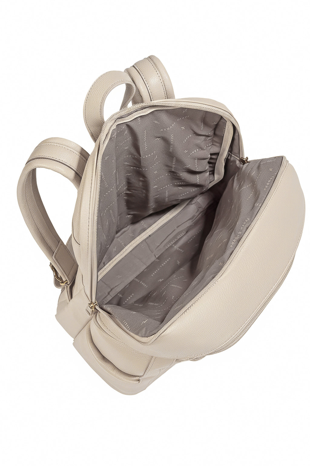 Mochila grande de couro liso Marcela