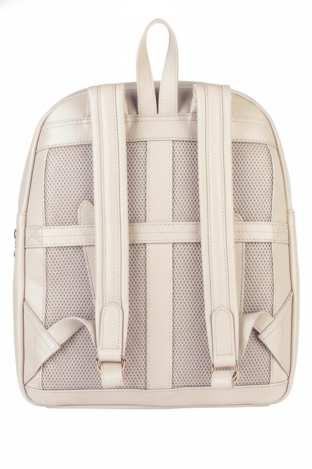 Mochila grande de couro liso Marcela