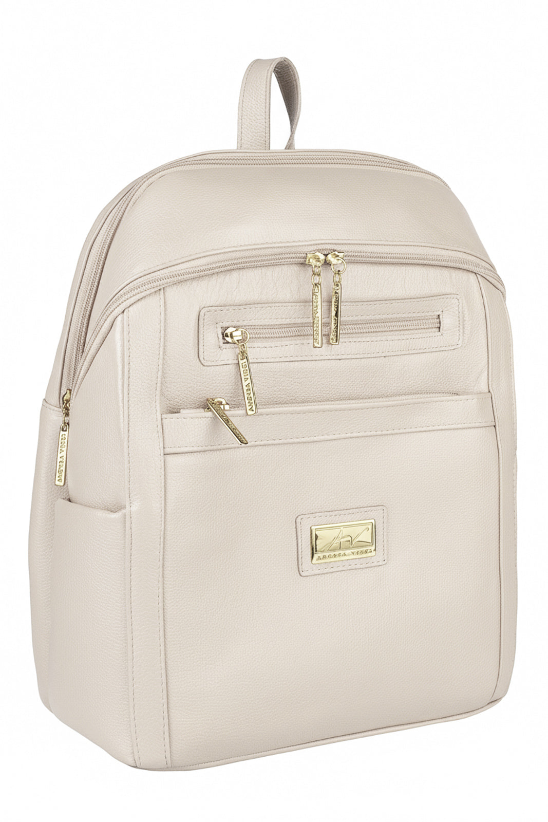 Mochila grande de couro liso Marcela