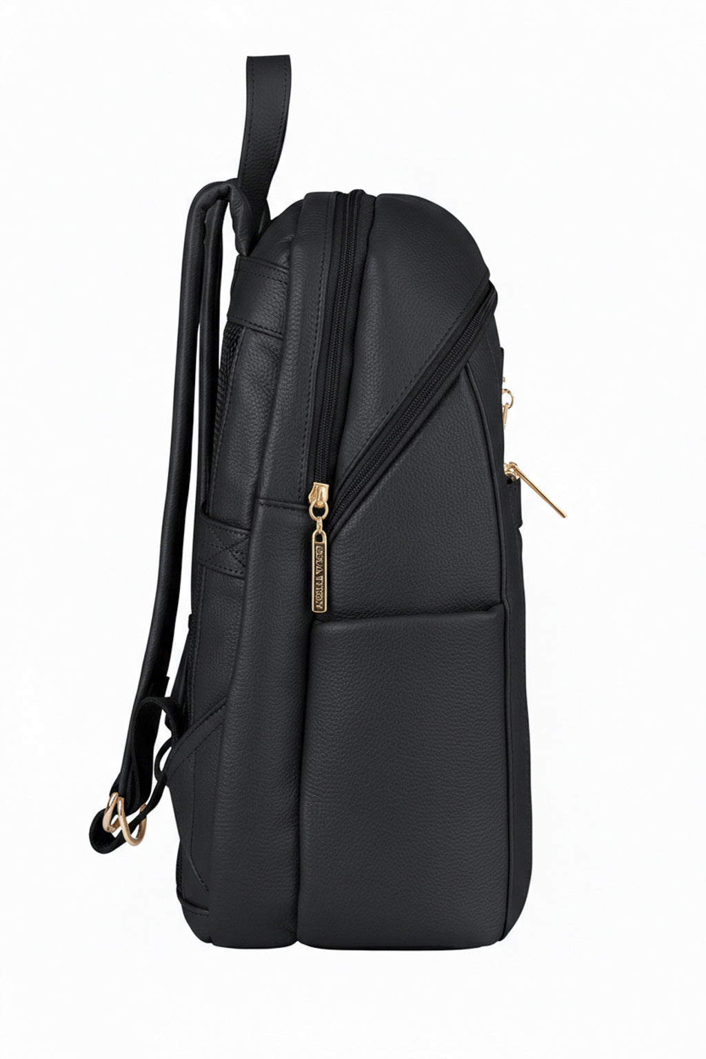 Mochila grande de couro liso Marcela