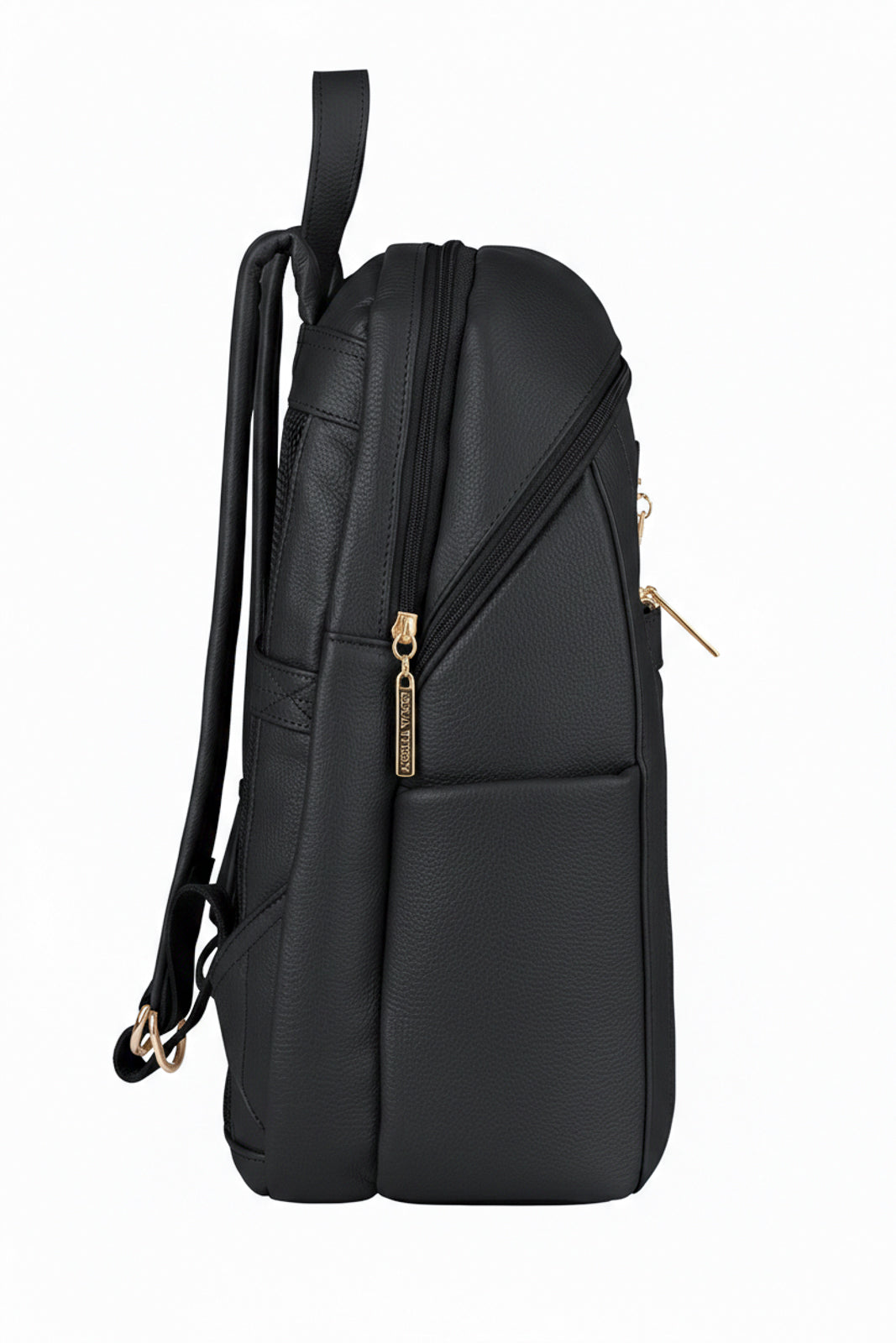 Mochila grande de couro liso Marcela