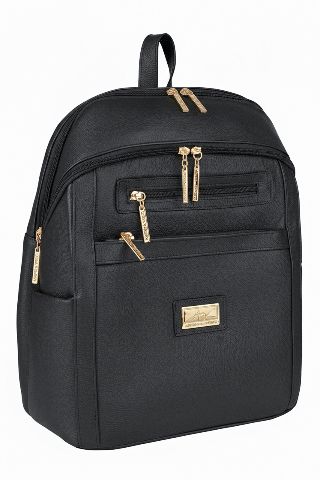 Mochila grande de couro liso Marcela