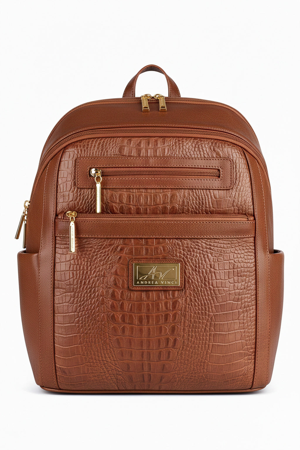 Mochila grande de couro croco Marcela