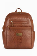 Mochila grande de couro croco Marcela