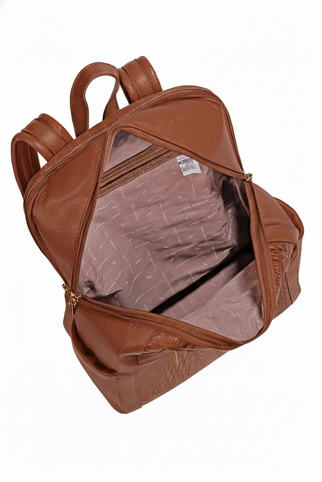 Mochila grande de couro croco Marcela