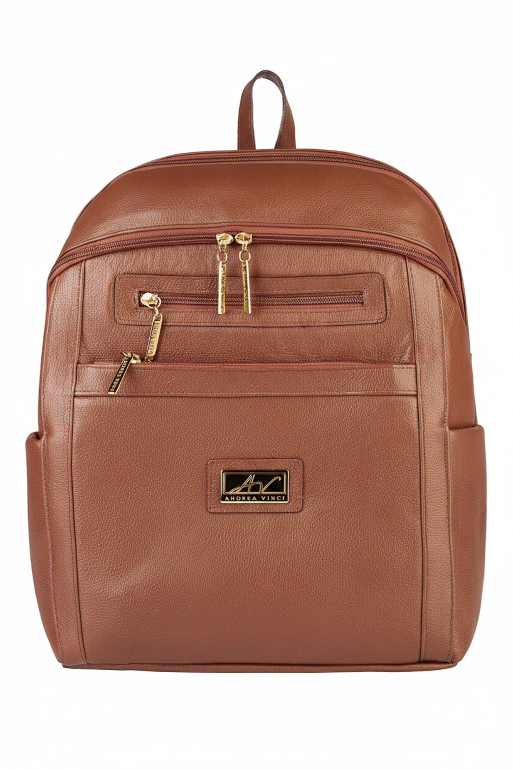 Mochila grande de couro liso Marcela