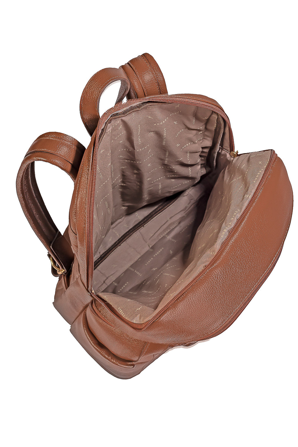 Mochila grande de couro liso Marcela