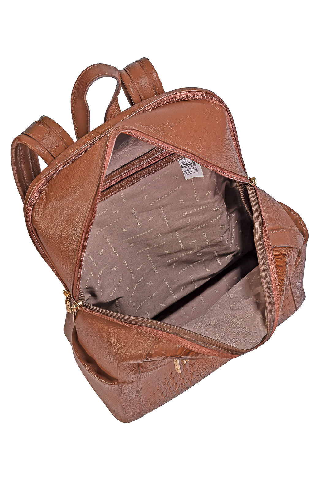 Mochila grande de couro liso Marcela